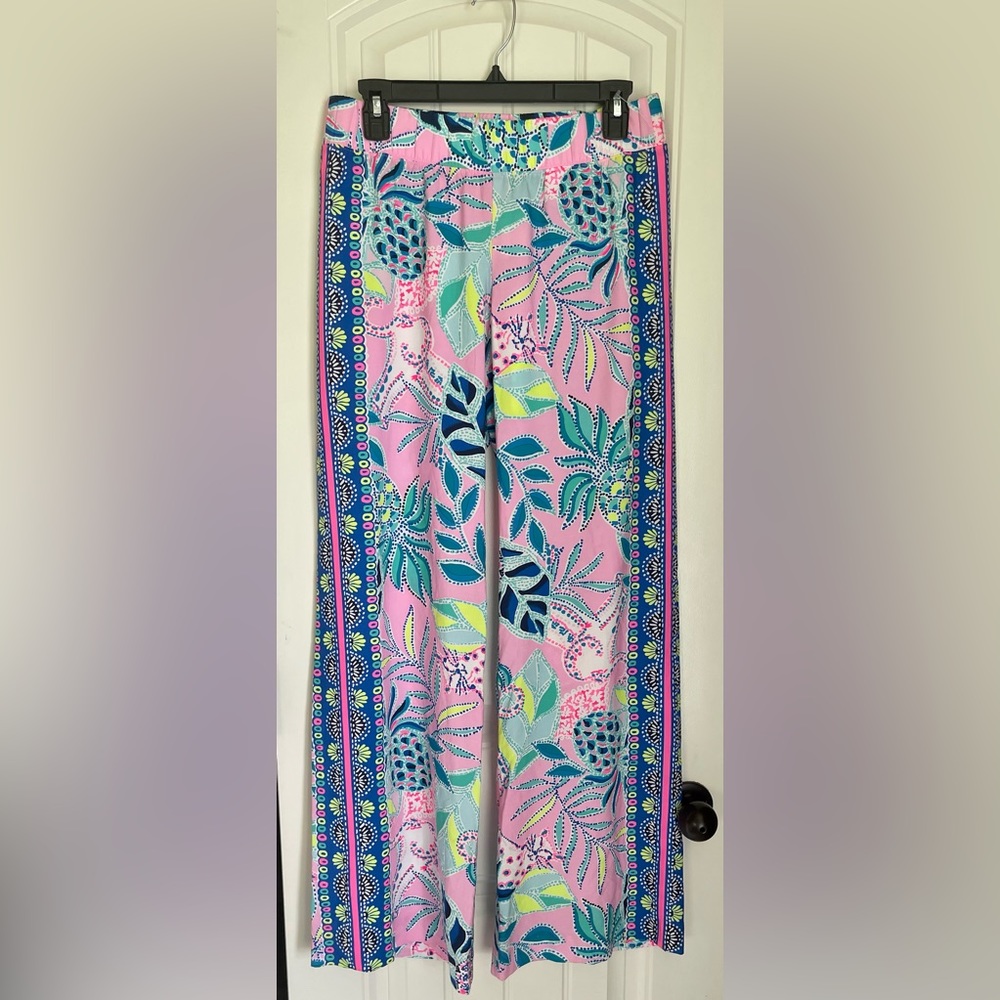 Lilly Pulitzer pink and blue palazzo pants S
